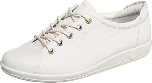 Ecco Women's Soft 2.0 Tie Sneaker, White Feather, 36 EU/5-5.5 US