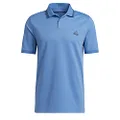 Adidas Golf Mens Go-To Pique Polo Shirt - Focus Blue/Crew Navy - M