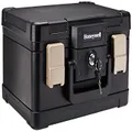 Honeywell Safes & Door Locks- 30 Minute Fire Safe Waterproof Safe Box Chest with Carry Handle, Small, 1102, Black, 4.3 litre