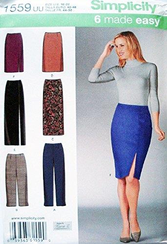 Simplicity 1559 Misses' Skirts and Pants Sewing Pattern, Size 16-18-20-22