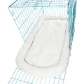 Happycare Textiles Long Rich HCT ERE-001 Super Soft Sherpa Crate Cushion Dog and Pet Bed, 42 by 26-Inch, White, by
