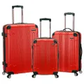 Rockland London Hardside Spinner Wheel Luggage, Red, 3-Piece Set (20/24/28), London Hardside Spinner Wheel Luggage