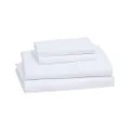 Amazon Basics Lightweight Super Soft Easy Care Microfiber Bed Sheet Set with 36-cm Deep Pockets - King, Bright White