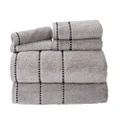 Lavish Home Luxury Cotton Towel Set- Quick Dry, Zero Twist and Soft 6 Piece Set with 2 Bath Towels, 2 Hand Towels and 2 Washcloths by (Silver/Black)