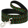 Buckle-Down Dog Leash, Christmas Sweater Stitch Green/White/Gold/Red, 4 Feet Length x 1.5 Inch Wide