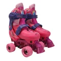 PlayWheels Adjustable Disney Princess Glitter Children's Quad Roller Skates, Junior Size 10-13