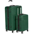 Amazon Basics Geometric Design Hardshell Luggage / Suitcase with TSA Lock and 4 Wheels - 78cm / 31 inches, Green