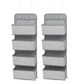 Delta Children 4 Pocket Over The Door Hanging Organizer - 2 Pack, Easy Storage/Organization Solution - Versatile and Accessible in Any Room in The House, Cool Grey