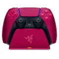 Razer Quick Charging Stand for Playstation 5: Quick Charge - Curved Cradle Design - Matches PS5 DualSense Wireless Controller - One-Handed Navigation - USB Powered - Red (Controller Sold Separately) (RC21-01900300-R3U1)