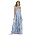 Maaji Women's Cheerful Ditsy Lily Long Dress, Blue, Medium