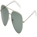 NAUTICA mens N4639SP Sunglasses, Matte Silver/Solid G15 Polarized, 60 mm UK