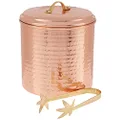 Old Dutch 876 Hammered Décor Copper Ice Bucket with Tongs, 3 Qt.