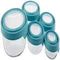 Anchor Hocking TrueSeal Glass Food Storage Containers with Airtight Lids, Set of 10,Mineral Blue