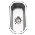 Houzer CS-1105-1 Club Series Undermount Bar Prep Sink, Basket Strainer Included, 9.25" x 18" x 5.5"D, Stainless Steel