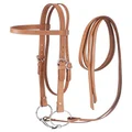 Tough 1 Western Leather Browband Draft Bridle, Light Oil