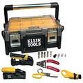 Klein Tools VDV001-833 VDV ProTech Kit with Transport Case, Cable Stripper, Crimper, Compression Connecters, Cable Cutter, Data/Telephone Plugs