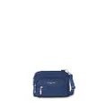 Baggallini Triple Zip Small Crossbody Bag for Women - 8x6 inch Convertible Fanny Pack Belt Bag - Lightweight Water-Resistant, Navy Blue, One Size