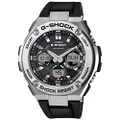 G-SHOCK GSTS110-1A Mens Silver Analog/Digital Watch with Black Band