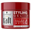 Schwarzkopf Taft Styling Gel, Extra Strong Hold, 24H Hold, All Hair Styles, 250g