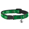 Buckle-Down BAC-WGL009-NM Green Lantern Breakaway Cat Collar, 1/2" Wide-Fits 8-12" Neck-Medium