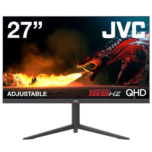 JVC 27 inch Monitor,QHD (Quad High Definition) Display, 4-Way Adjustable Monitor Stand, Ambient lighting, DisplayPort & HDMI Inputs, Fast 1ms Response & 165Hz refresh rate Gaming monitor (LT-GN27425A)
