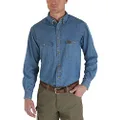 Wrangler Riggs Workwear Men's Denim Work Shirt, Antique Navy, 2X-Large