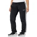 adidas Women's Essentials 3-Stripes Tricot Open Hem Pants, Black/White, Small