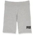 PUMA Girl's Essential Logo Short Leggings, Grey, Small
