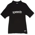 Speedo (True Alliance) Boys Minimal Rash Guard Shirt, Black, 10 US