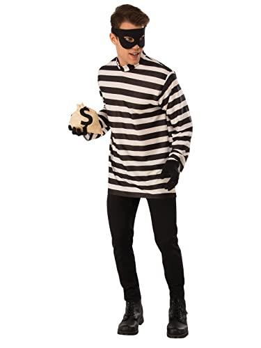 Rubie's Mens Burglar Adult Sized Costumes, Black/White, X-Large US