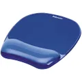 Fellowes 91141 Fellowes Mouse Pad & Wrist Rest - Gel Crystals Blue