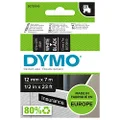 DYMO D1 Label Cassette Tape, 12mm x 7m, White/Black