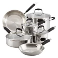 Anolon Advanced Triply Stainless Steel Cookware Pots and Pans Set, 10 Piece, Onyx