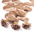 Hair2heart 25 x 0.5g Bonding Wavy Human Hair Extension, Honey Blonde, 50 cm Length