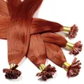 Hair2heart 25 x 1g Bonding Straight Human Hair Extension, Copper Red, 50 cm Length