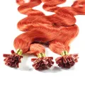 Hair2heart 25 x 1g Bonding Wavy Human Hair Extension, Copper Red, 60 cm Length
