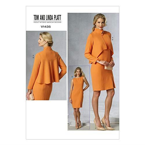 Vogue 1435 Misses' Sewing Pattern Back-Flare Jacket and Sleeveless Dress, Size 6-8-10-12-14