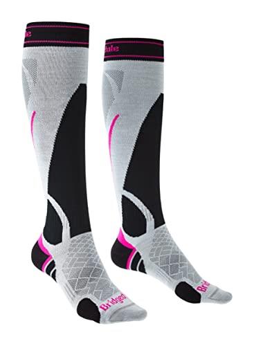 Bridgedale Women's Lightweight Ski Merino Endurance Socks, Medium, Silver/Black