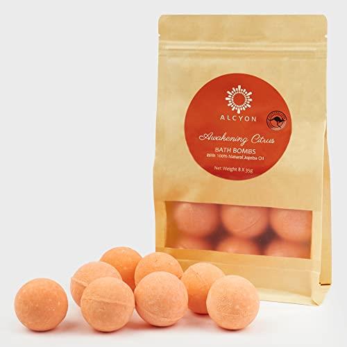 Alcyon Bath Bomb Melts - Relax & Unwind with 8 Essential 100% Jojoba Oils - Aromatherapy Scented Bath Bomb Melts for a Spa-Like Experience - Ideal Choice for Women & All Occasions (Color Citrus)