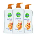 Dettol Profresh Shower Gel Body Wash Peach Burst 950ml x 3 Pack
