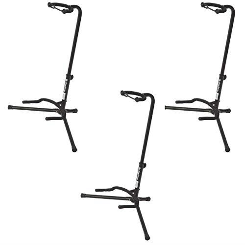 On Stage Tubular Guitar Stand with Velveteen Padding Three-Pack