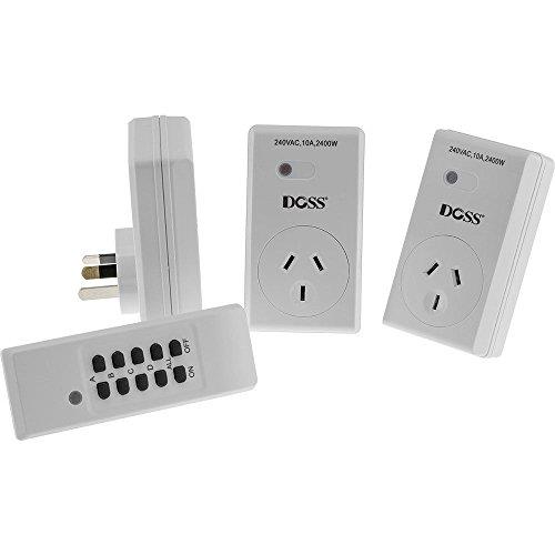 MRC03V2 DOSS Mains Outlet Remote Controller 1 Remote 3 Mains Doss Switch Max. Range: 30M Max. Range: 30M, Radio Frequency: 433.92Mhz