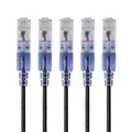 Monoprice 5-Pack SlimRun Cat6A Ethernet Network Patch Cable 10G 6-inch Black