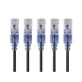 Monoprice 5-Pack SlimRun Cat6A Ethernet Network Patch Cable 10G 6-inch Black