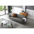 HEQS Coogee 2.5 Seater, Faux Leather Sofa, Grey, Leatherette Sofa, Contemporary, Living Room Furniture