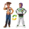 Rubie's Unisex Kids Disney - Toy Story Sheriff Woody To Buzz Lightyear Deluxe Reversible Child Costume, Multi, 3-5 Years US