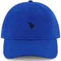 U.S. Polo Assn. Mens Washed Twill Cotton Adjustable Hat with Pony Logo and Curved Brim Baseball Cap, Royal Blue, One Size US