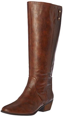 Dr. Scholl's Women's Brilliance Wide Calf Riding Boot, Whiskey, 10