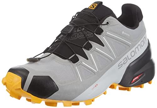 Salomon Men's Speedcross 5 Gore-TEX Trail Running Shoes, Monument/Black/Saffron, 7