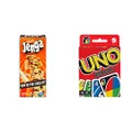 Jenga Game - Classic Strategy Games with Wooden Blocks - 1 or More Players - Toys for Kids and Board Games - Ages 6+ & Mattel UNO Card Game